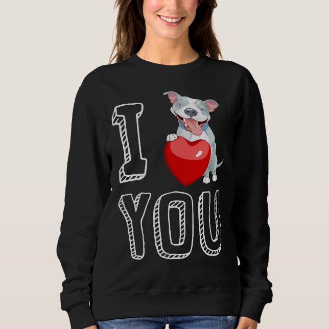 Moletom Eu Te Amo Namorados Pitbull (Frente)