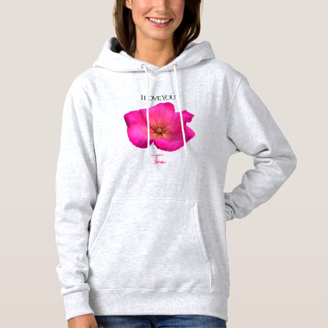 Moletom Eu Te Amo - Rosa - Personalizado para o Dia dos Na (Frente)