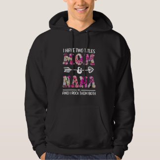 Moletom Eu Tenho Dois Títulos Mãe E Nana Floral, Mãe Engra