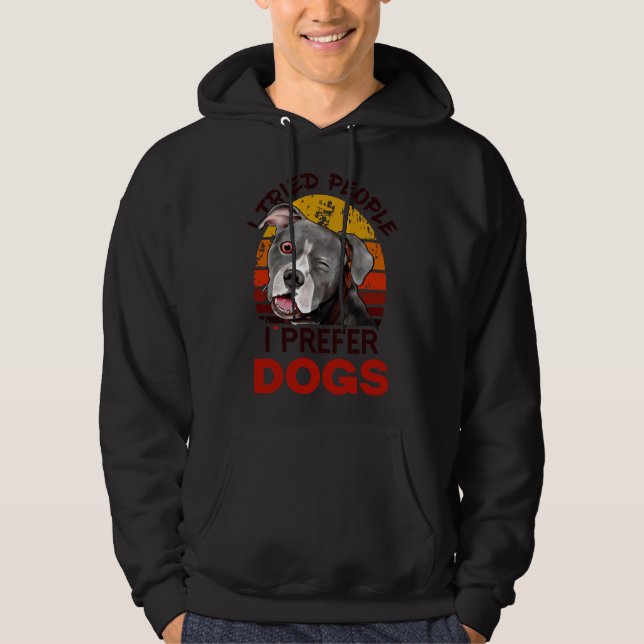 Moletom Eu Tentei Pessoas Eu Preferia Cães Dogs Pitbull Lo (Frente)