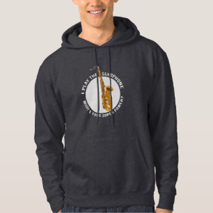 Moletom Eu toco o saxofone. Qual é o seu super poder?