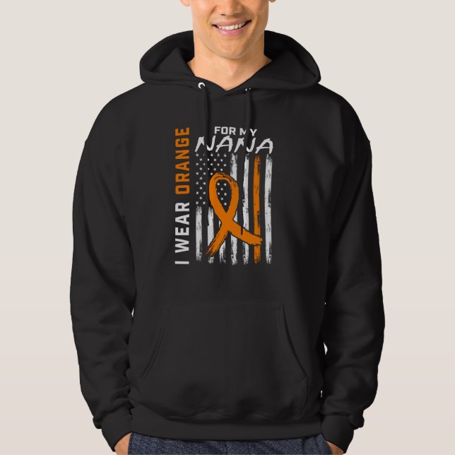 Moletom Eu Uso Laranja Para a Minha Nana Conscientização s (Frente)