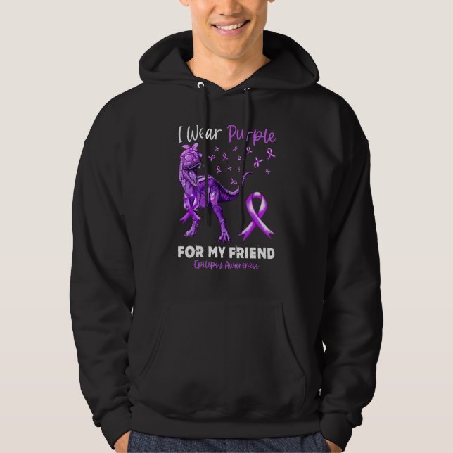 Moletom Eu Uso Roxo Pelo Meu Amigo Conscientização sobre E (Frente)