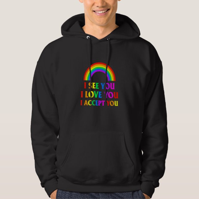 Moletom Eu Vejo Que Te Amo Eu Te Aceito - Lgbtq Ally Gay (Frente)