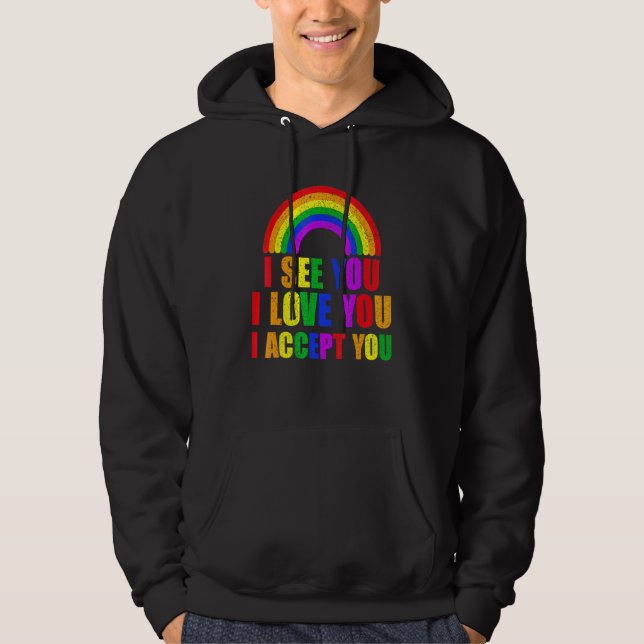 Moletom Eu Vejo Que Te Amo Eu Te Aceito - Lgbtq Ally Gay (Frente)