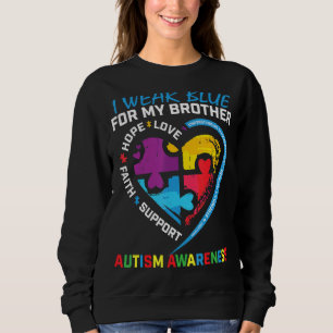Moletom Eu Visto Azul Para Meu Irmão Autismo Quebra-cabeça