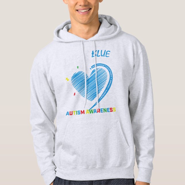 Moletom Eu visto azul para o meu irmão, produto de conscie (Frente)