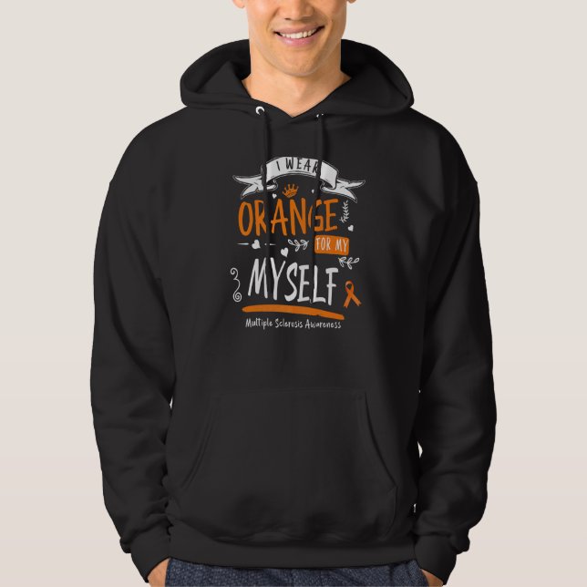 Moletom Eu Visto Laranja Para Mim Própria esclerose múltip (Frente)