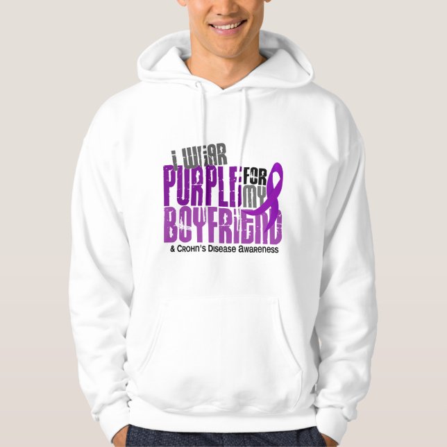 Moletom Eu visto o roxo para minha doença de Crohn do (Frente)