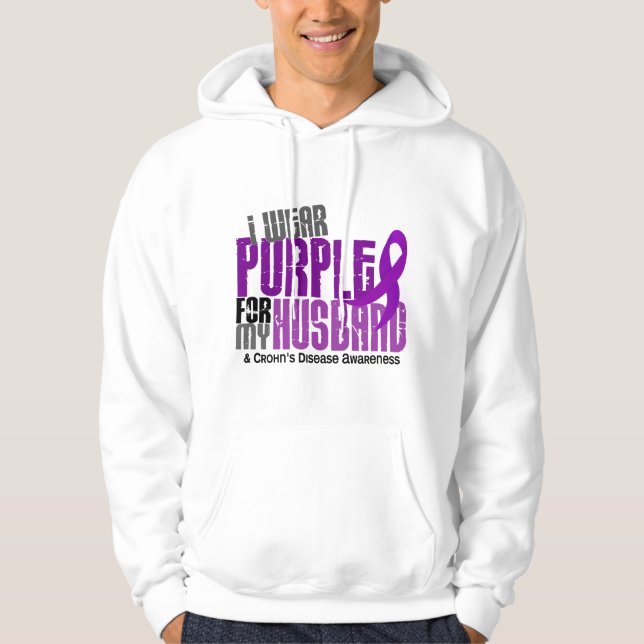 Moletom Eu visto o roxo para minha doença de Crohn do (Frente)