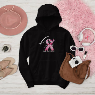 Moletom Eu Visto Rosa em outubro Sensibilização para o Can