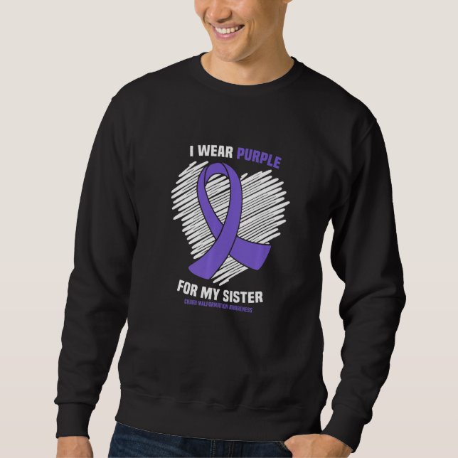 Moletom Eu Visto Roxo Para Minha Irmã Chiari Malformation  (Frente)