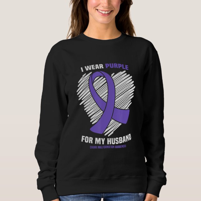Moletom Eu Visto Roxo Para O Meu Marido Chiari Malformatio (Frente)
