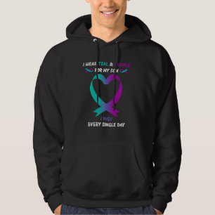 Moletom Eu Visto Teal E Roxo Para Meu Filho Eu Sinto Falta