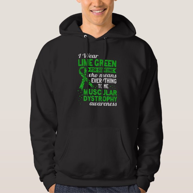 Moletom Eu Visto Verde limão Para A Consciência Da Distrof (Frente)