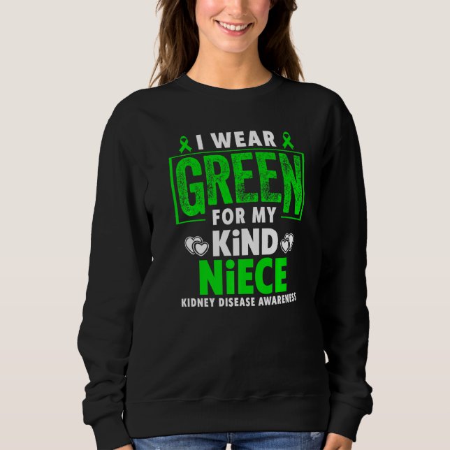 Moletom Eu Visto Verde Para Minha Consciência Sobre Doença (Frente)