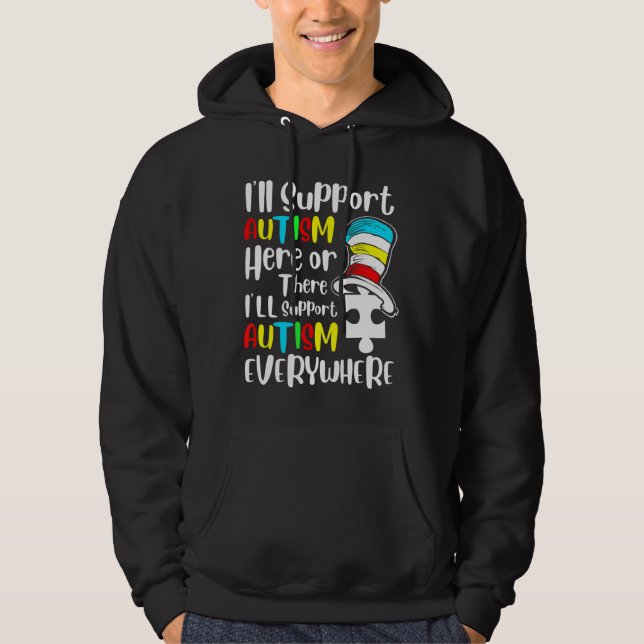 Moletom Eu Vou Apoiar Autismo Aqui Ou Lá (Frente)