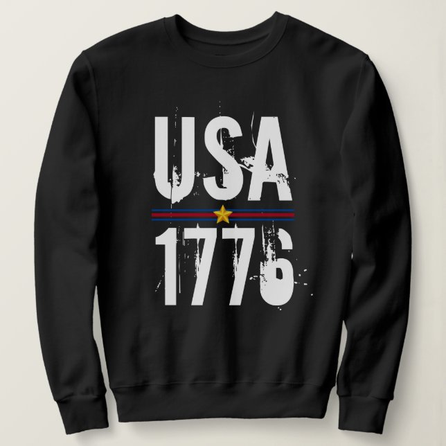 Moletom EUA 1776 Black (Frente do Design)