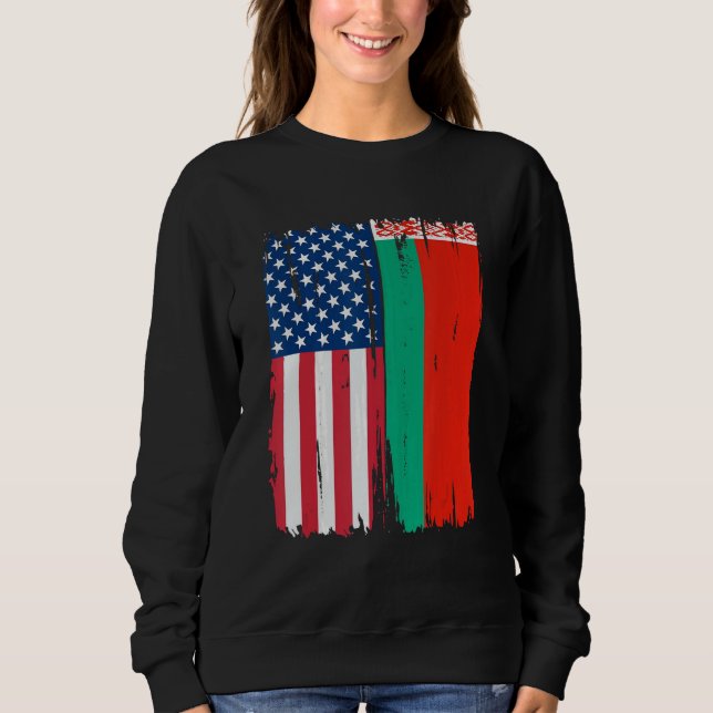 Moletom EUA Bielorrússia Half american Flag Roots (Frente)