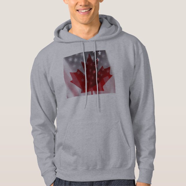 Moletom EUA e hoodie das bandeiras de Canadá (Frente)