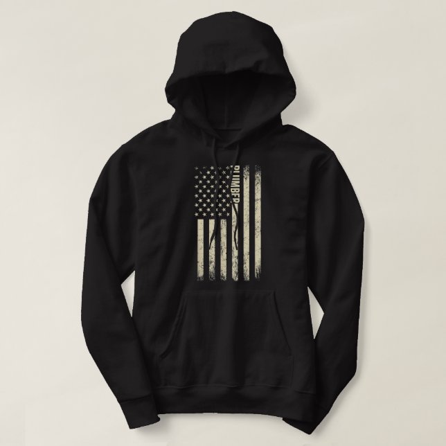 Moletom EUA Flag Plumber Proud American Plumber (Frente do Design)