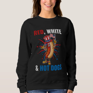 Moletom EUA Funny 4 de julho Red White & Hot Dogs America