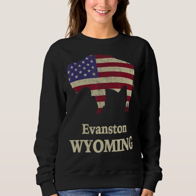 Moletom Evanston Wyoming Com Bison (Frente)