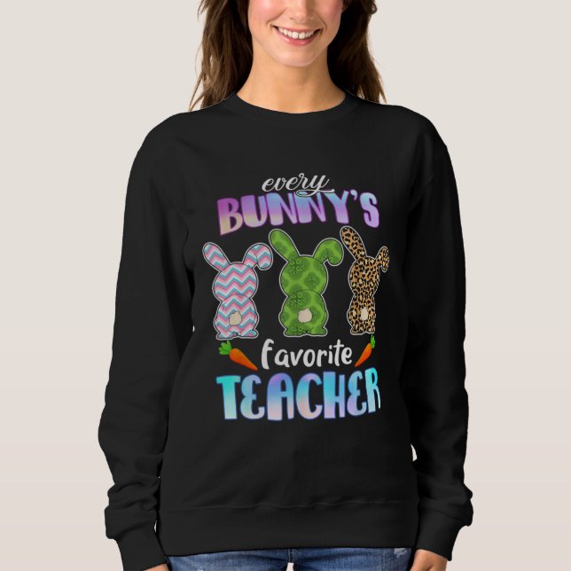 Moletom Every Bunny Is Favorite Teacher Leopard Bunny East (Frente)