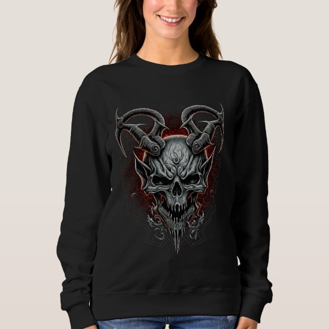 Moletom Evil Death Skeleton  Gothic Demon Heavy Metal (Frente)