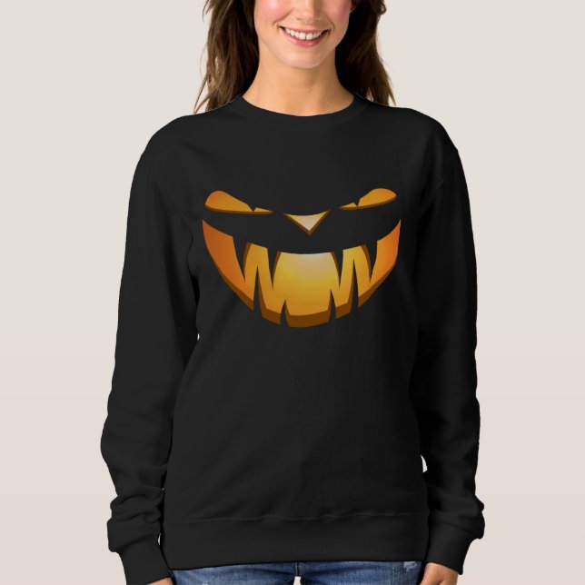 Moletom Evil Jack O Lantern Pumpkin w Vampire Fangs for Ha (Frente)