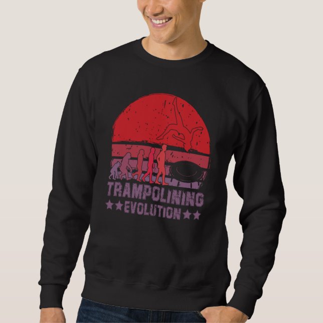 Moletom Evolução da Ginástica de Trampolim Saltando (Frente)