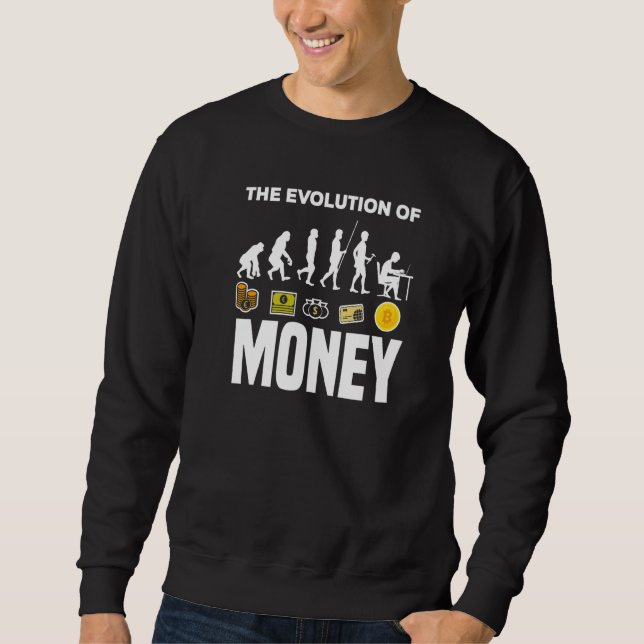 Moletom Evolução Do Dinheiro BTC Titular De Criptomoeda Cr (Frente)