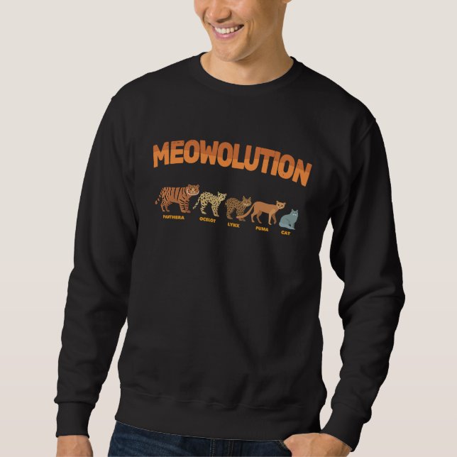 Moletom Evolution Of Cats  Meowolution  Tiger Ocelot Lynx  (Frente)