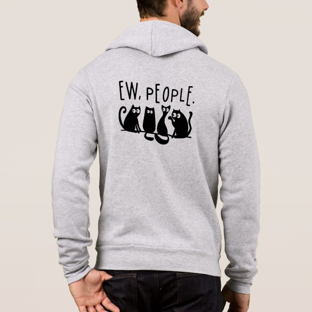 Moletom Ew People Funny Meowy Black Cats  (Verso)