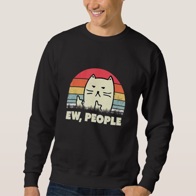 Moletom Ew Pessoas Ca Vintage Cat Black (Frente)