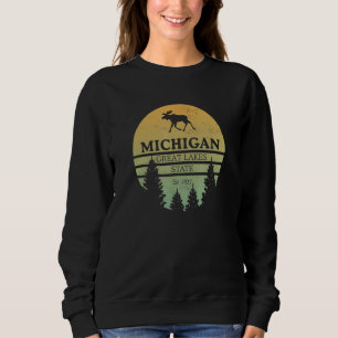Moletom Excelente Michigan State Moose Tree Silhouette S