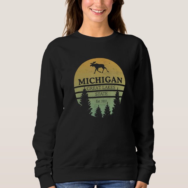 Moletom Excelente Michigan State Moose Tree Silhouette S (Frente)