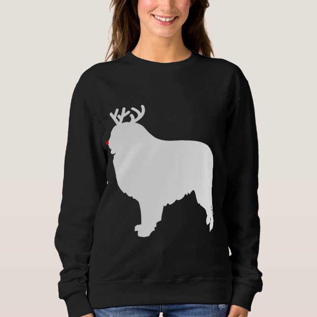 Moletom Excelente Pirenéus Reindeer Cão de Natal (Frente)