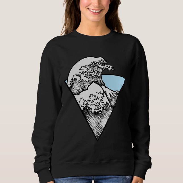 Moletom Excelente Wave Surf Sticker Light Blue (Frente)