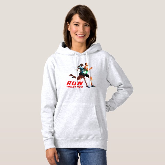 Moletom Executar juntos | Hoodie, de uso feminino (Frente Completa)