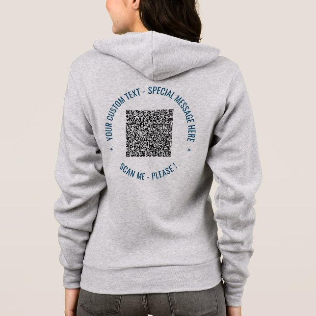 Moletom Exemplo de Hodie Comercial de Texto Personalizado  (Verso)