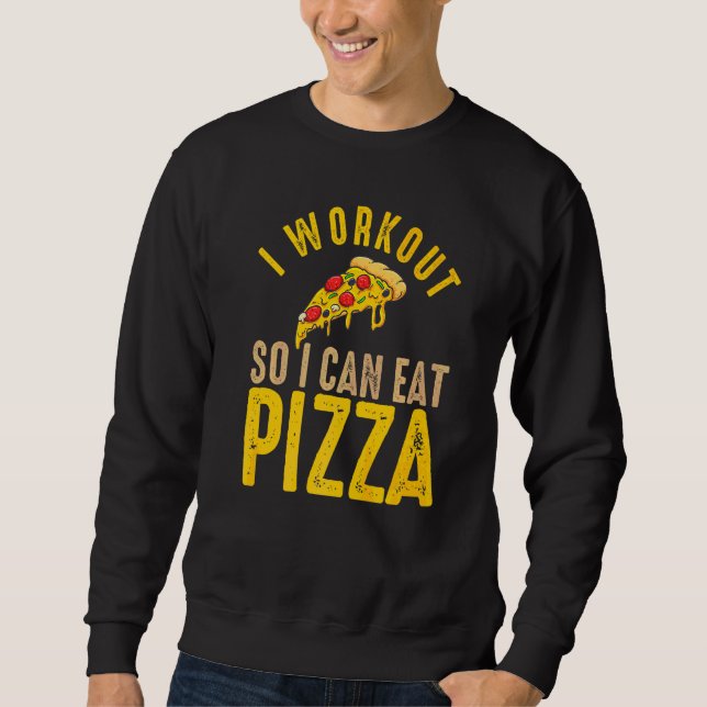 Moletom Exercício Fitness Treino Pizza Comida (Frente)