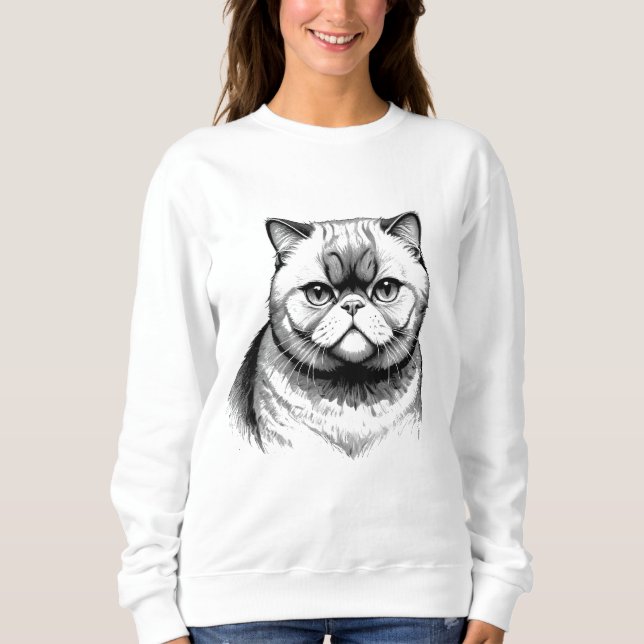 Moletom Exotic Shorthair Sketch Women's Sweater (Frente)