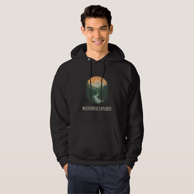 Moletom Explorador de Selvagem Personalizado Retro Montanh (Frente Completa)
