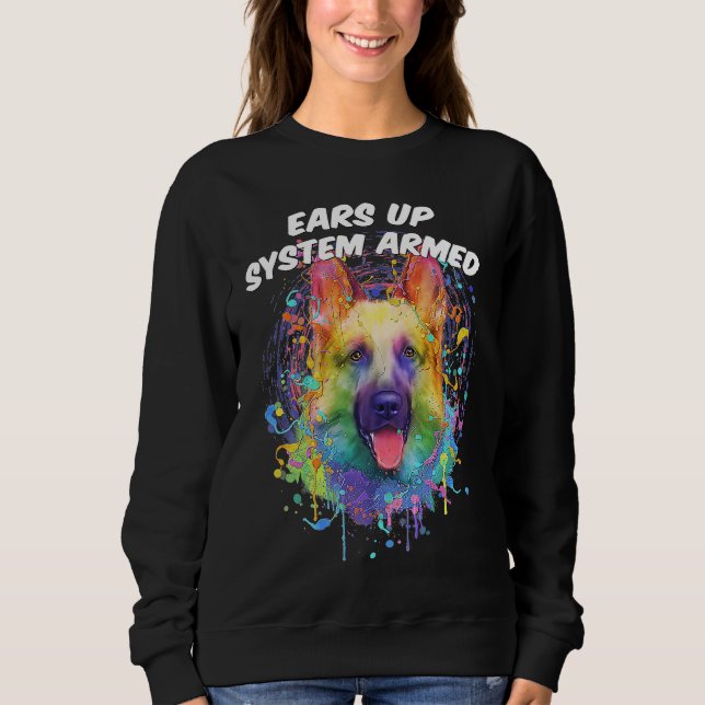Moletom Ez o Sistema Armado Humor German shepherd Shepard (Frente)