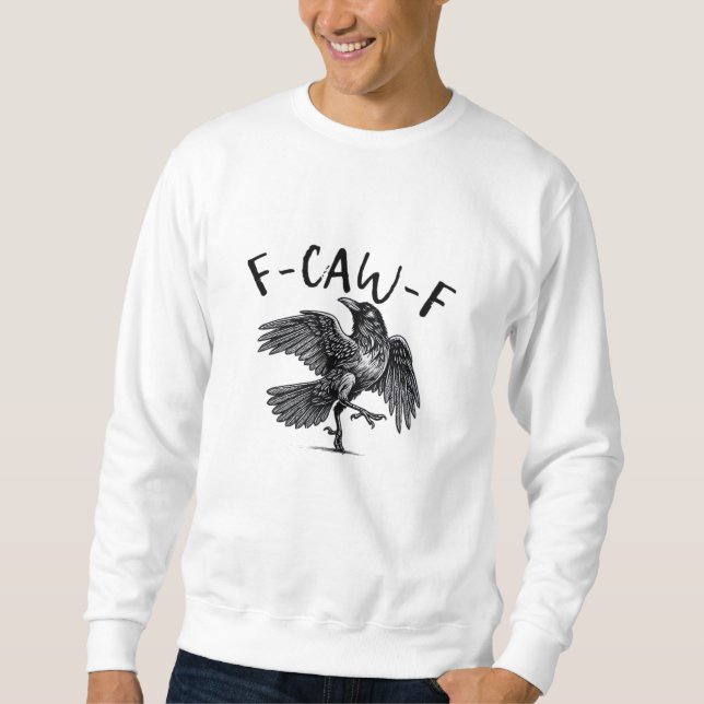 Moletom F Caw F Corvo Estilo Clássico Retro (Frente)