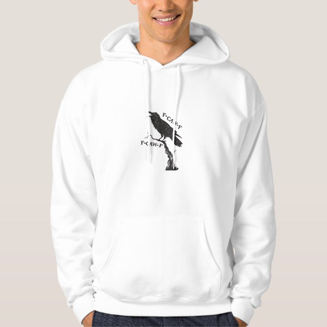 Moletom F-Caw-F Corvo Trocadilho Pássaro Engraçado Grunge  (Frente)