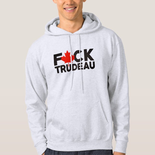 Moletom F Trudeau camionistas canadenses engraçados anti J (Frente)