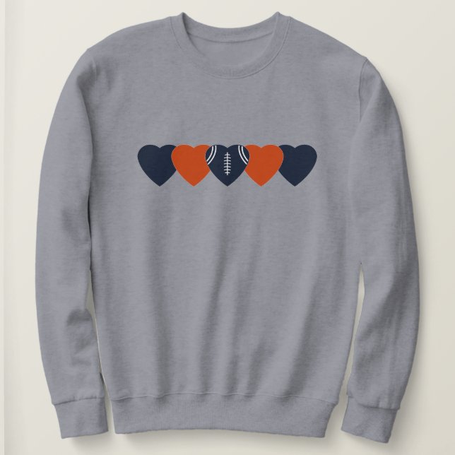 Moletom Fã de Futebol de Chicago Coração Escuro (Frente do Design)