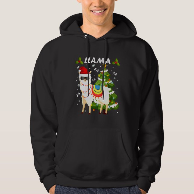 Moletom Fa Fa Llama Santa Hat Alpaca De Natal X (Frente)